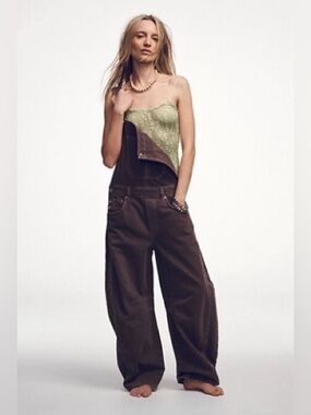 Free People We The Free Good Luck Barrel overalls